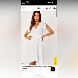 Lulus Rise to the Occasion White Midi Dress